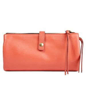 Lucky Brand Koda Leather Wallet Chilli Color Orange Nwt Hsn